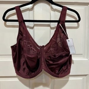 Elomi Cate EL4030 Underwired Full Cup Banded Bra Womens 40K 40 K Wine Burgundy